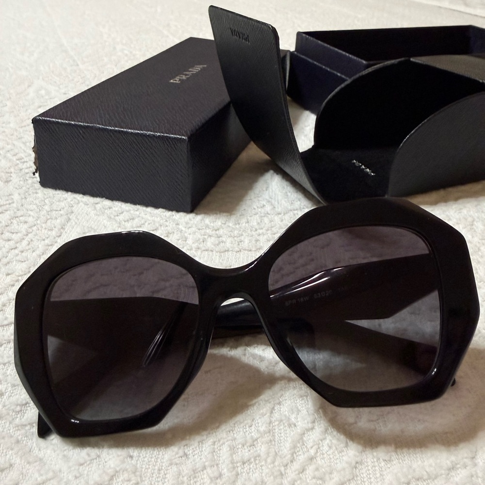 Prada PR 16WS Black Geometric Sunglasses